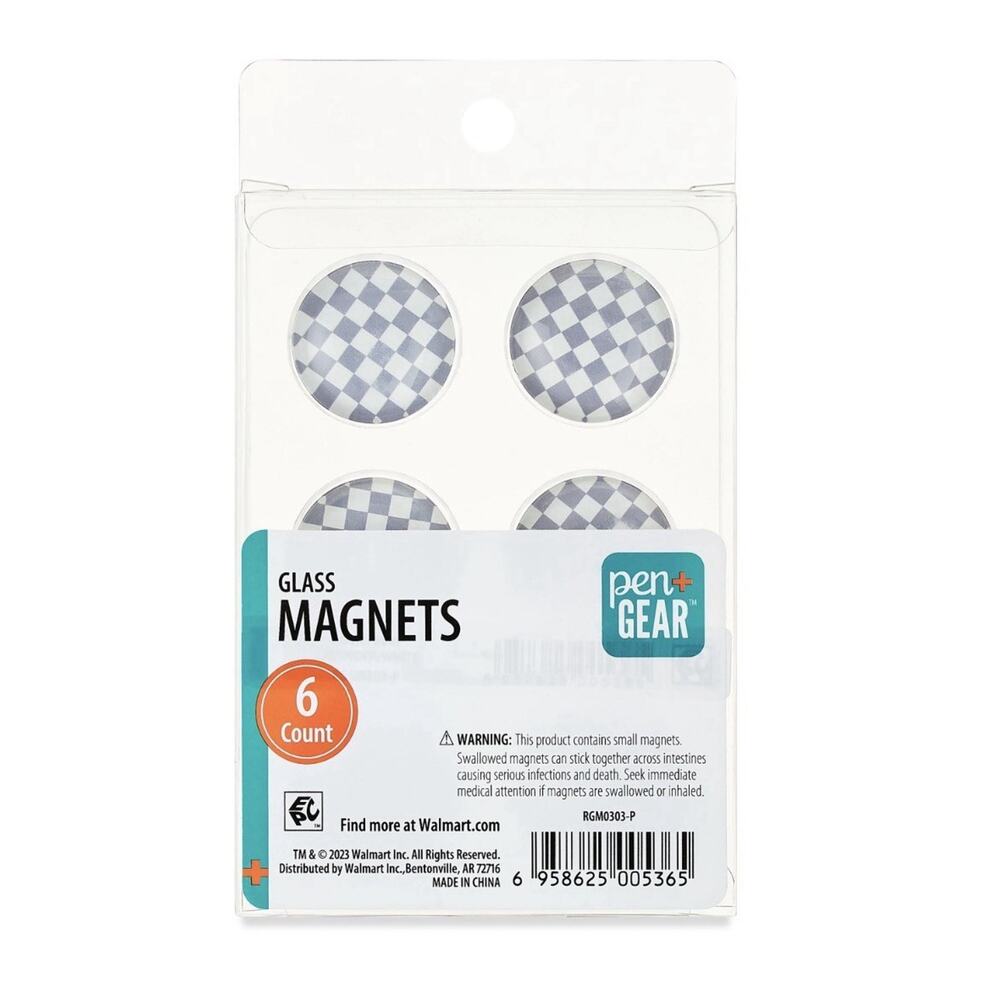 Pen+Gear Glass Magnets, 6 Count